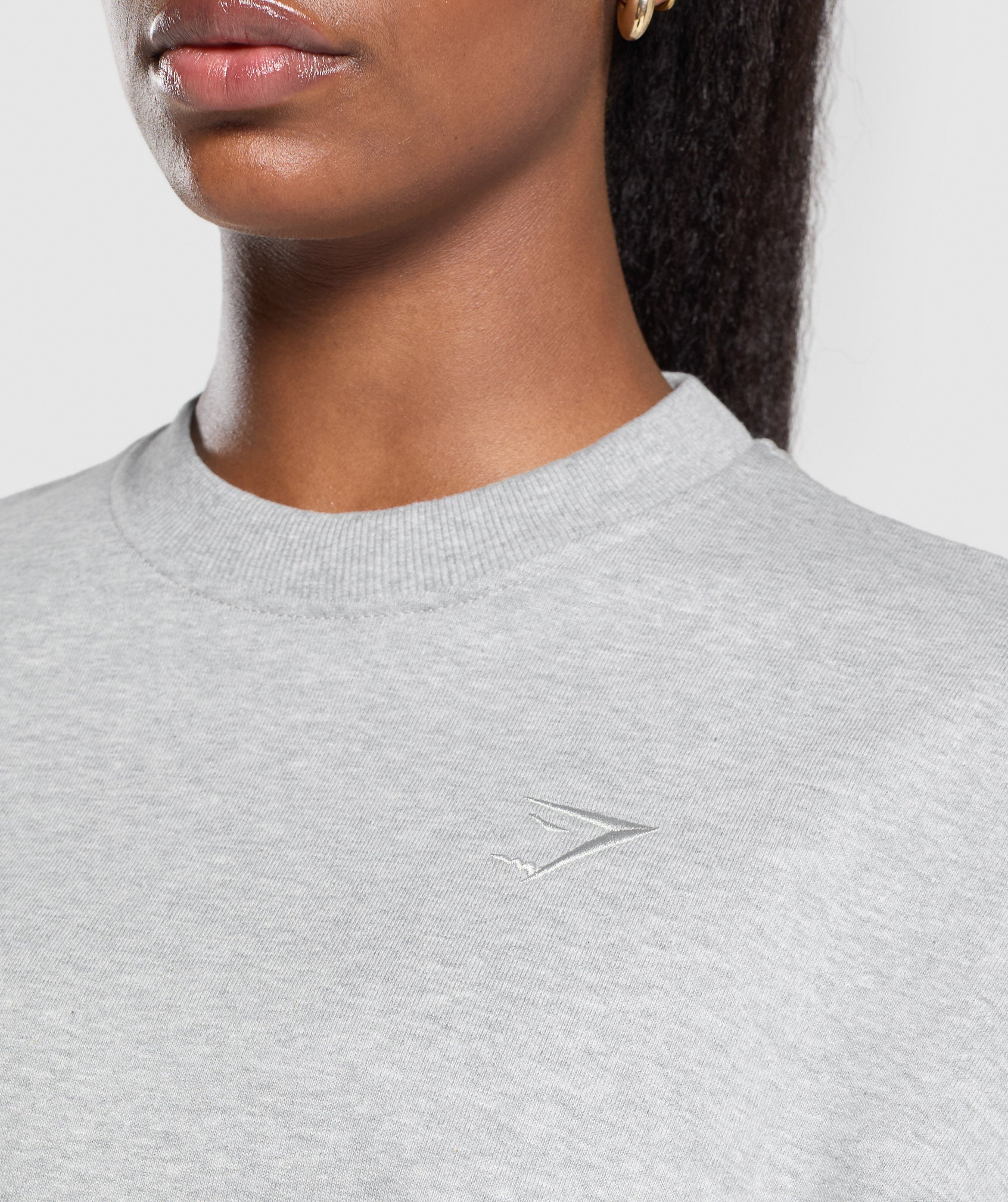 Gymshark Rest Day Sweats Oversized Crew - Light Grey Core Marl