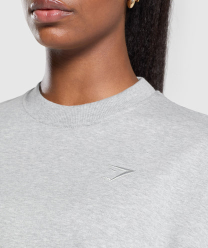 Gymshark Rest Day Sweats Oversized Crew - Light Grey Core Marl