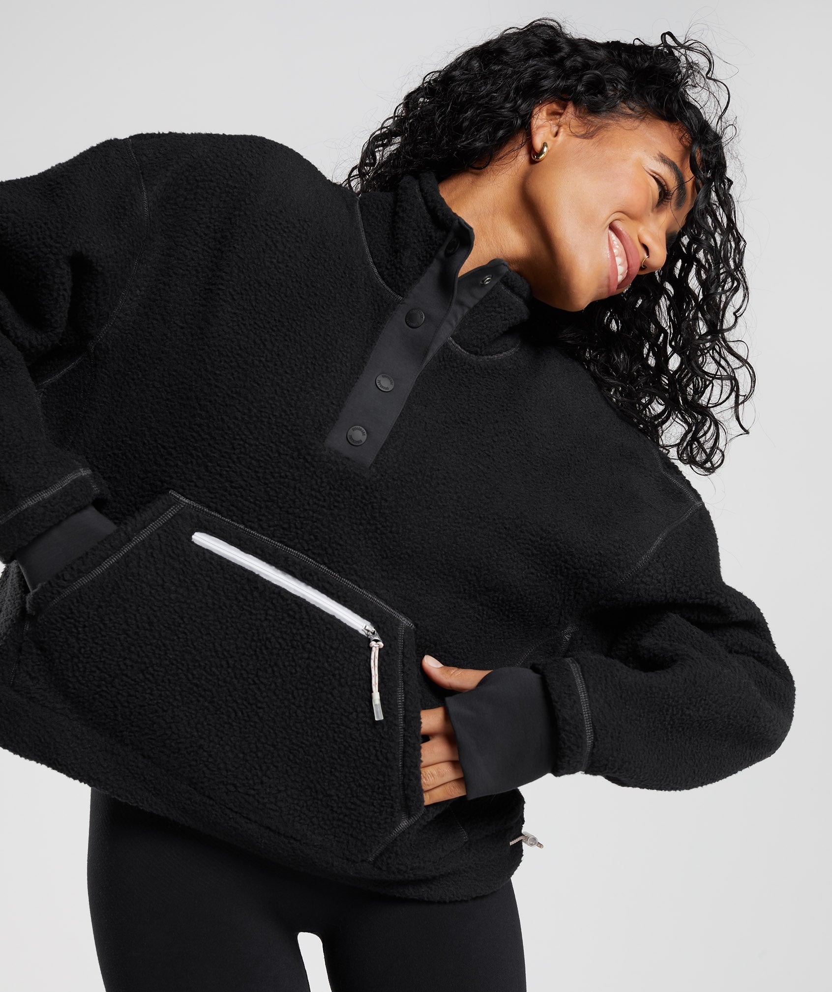 Gymshark Pause Borg Pullover - Black