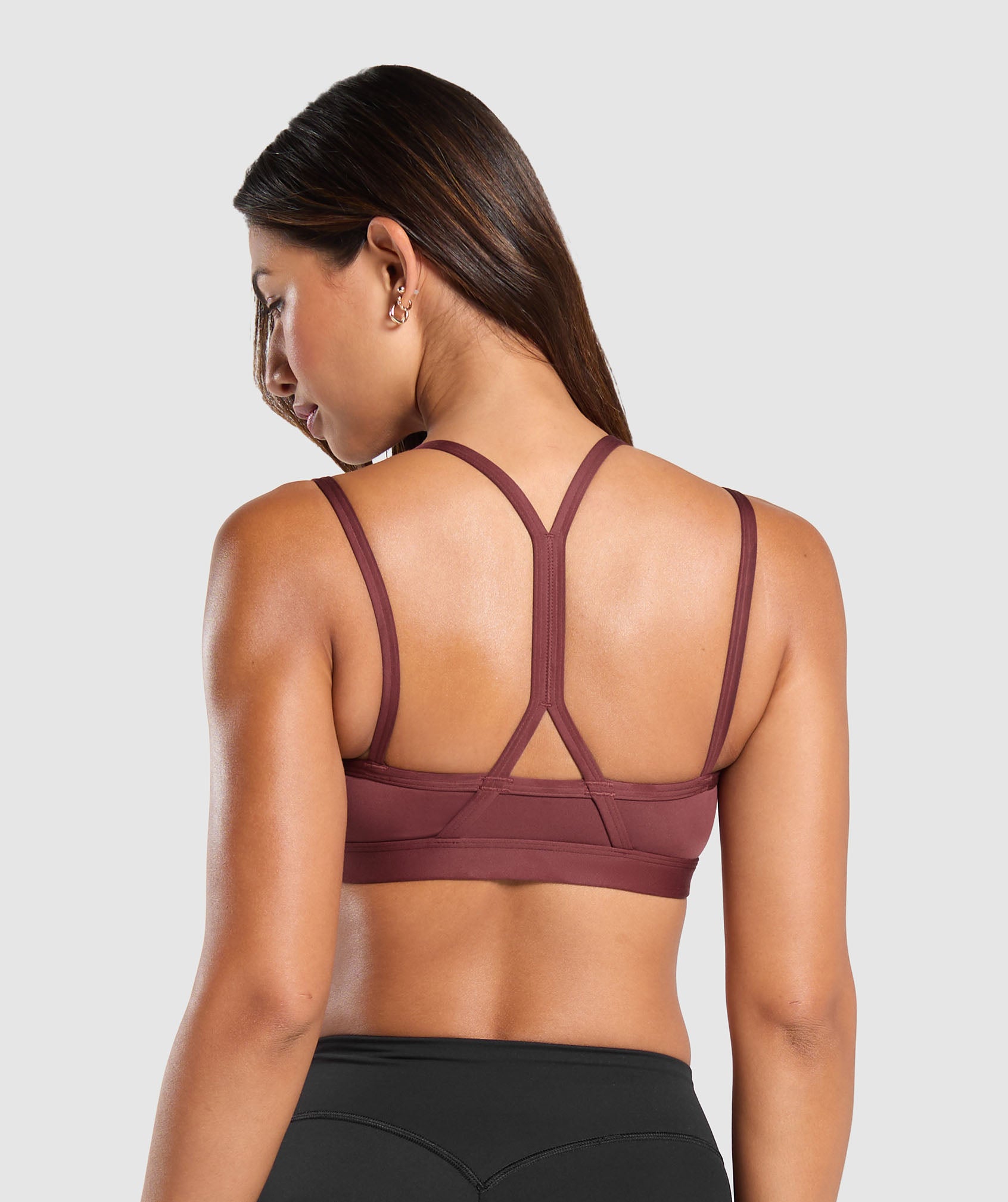 Gymshark Strap Feature Sports Bra - Burgundy Brown