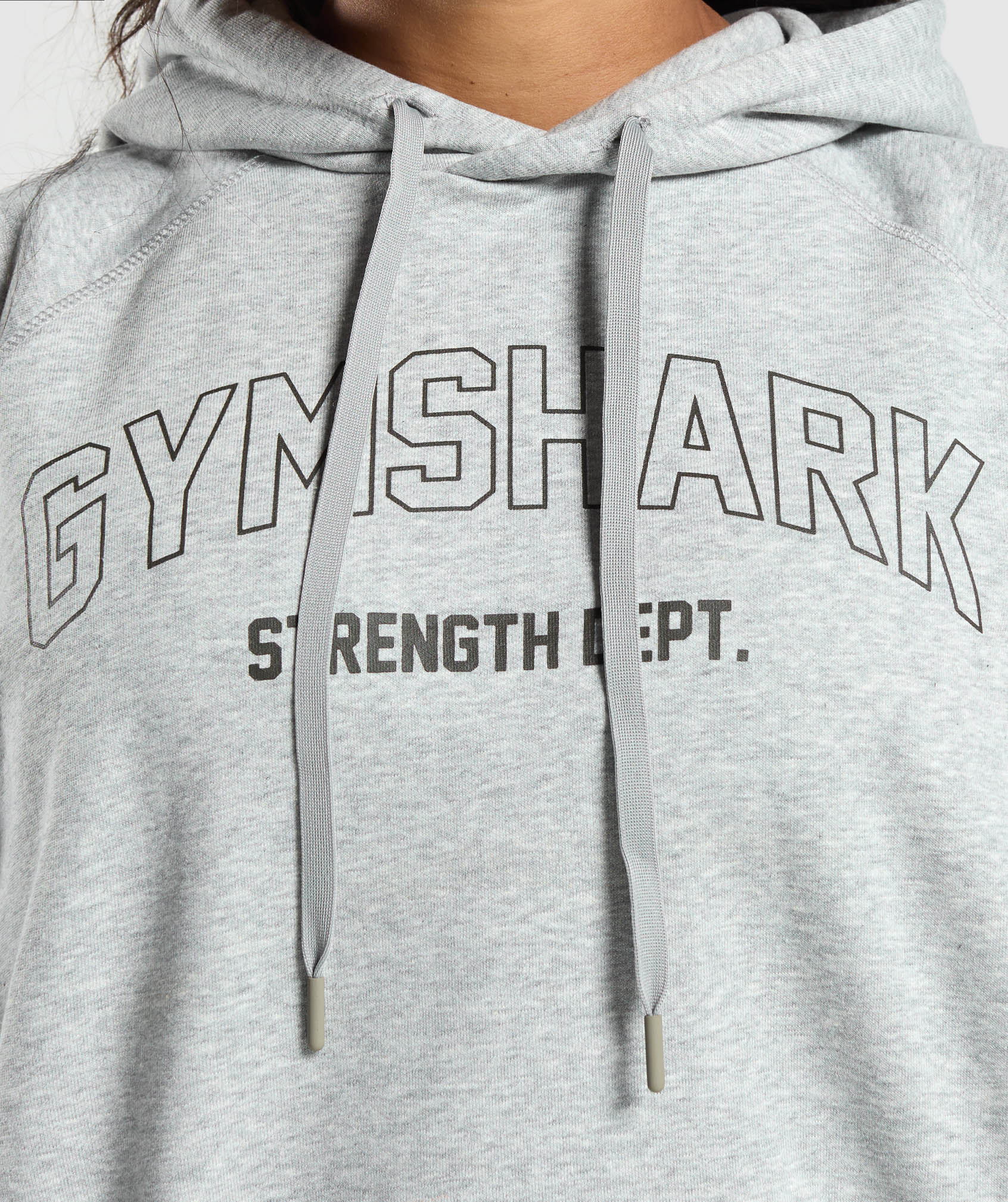 Gymshark Strength Department Oversized Hoodie - Light Grey Core Marl