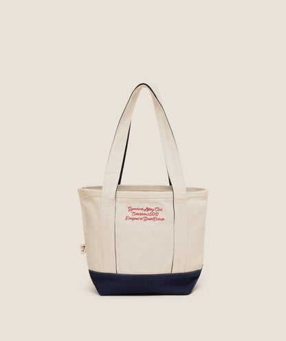 Gymshark Collegiate Mini Tote Bag - Heavy Blue/Oat White/Athletic Burgundy