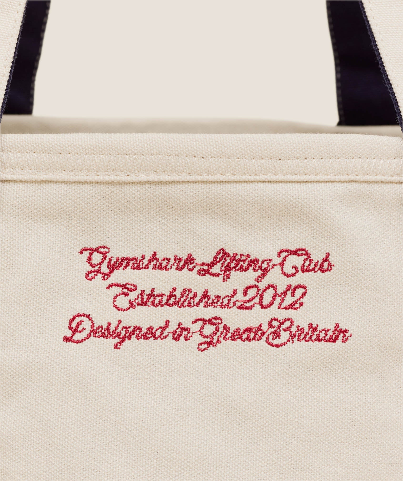 Gymshark Collegiate Mini Tote Bag - Heavy Blue/Oat White/Athletic Burgundy