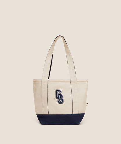 Gymshark Collegiate Mini Tote Bag - Heavy Blue/Oat White/Athletic Burgundy
