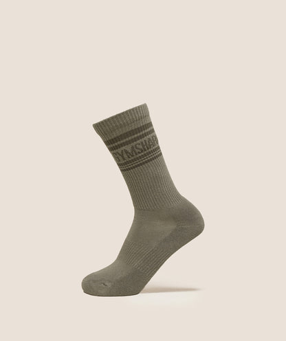 Gymshark Stripe Crew Single - Linen Brown/ Camo Brown